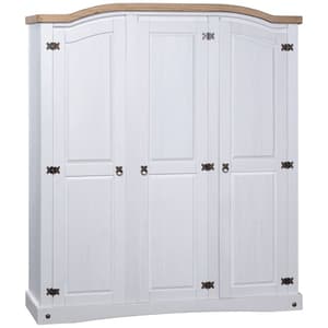 Croydon Wooden Wardrobe With 3 Doors In White And Brown
