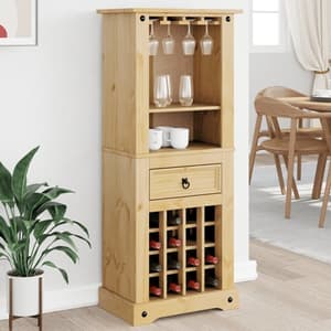 Croydon Wooden Wine Cabinet With 1 Door In Brown