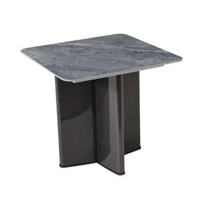Cuneo Sintered Stone End Table In Grey