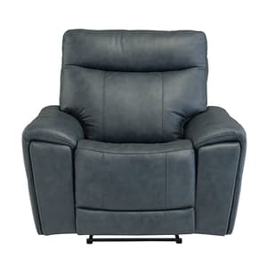Deland Faux Leather Electric Recliner Armchair In Blue