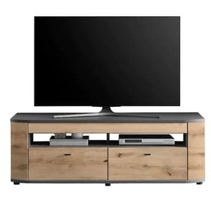 Derry Wooden TV Stand With 2 Drawers In Artisan Oak