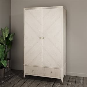 Dileta Wooden Wardrobe With 2 Doors In White