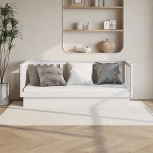 Diza Pinewood Single Day Bed In White
