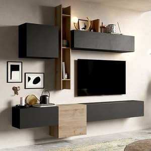 Dove Wall Hung Wooden Entertainment Unit In Cadiz And Lava