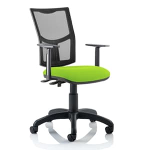 Eclipse II Mesh Back Office Chair In Green And Adjustable Arms