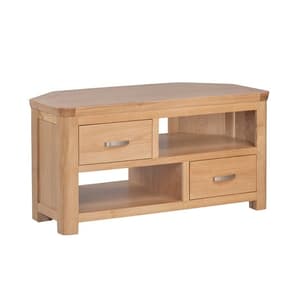 Empire Wooden Corner TV Stand With 2 Drawers