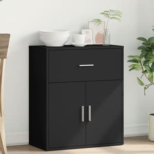 Exeter Wooden Sideboard With 2 Doors 1 Drawers In Black