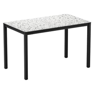 Extro Rectangular Wooden Dining Table In Mixed Terrazzo