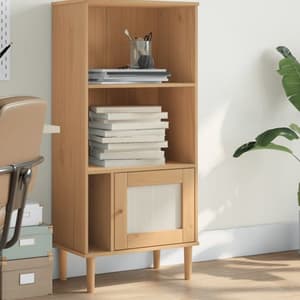 Fenland Wooden Bookcase With 2 Shelves In Brown