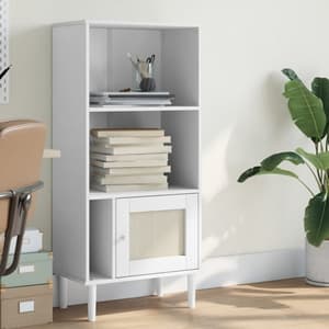 Fenland Wooden Bookcase With 2 Shelves In White