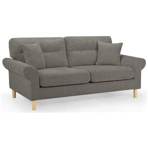 Folsom Fabric 3 Seater Sofa In Mocha