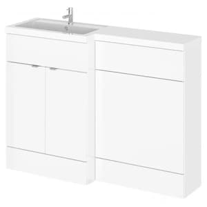 Fuji 120cm Left Handed Vanity With L-Shaped Basin In White