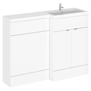 Fuji 120cm Right Handed Vanity With L-Shaped Basin In White