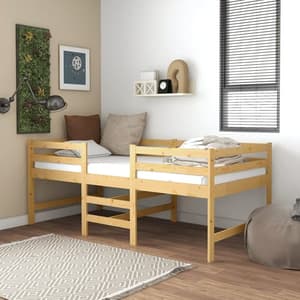 Gemma Solid Pine Wood Single Bunk Bed In Brown