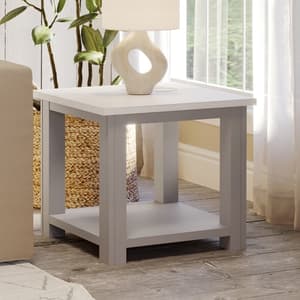 Gilford Wooden Lamp Table Square In Grey