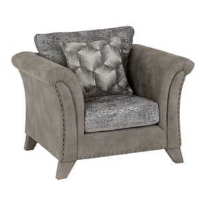 Greeley Fabric 1 Seater Sofa In Silver And Grey