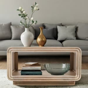 Hailey Carved Mango Wood Coffee Table In Natural Oak