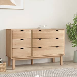 Harrow Wooden Chest Of 6 Drawers In Brown