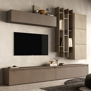 Hector Wooden Entertainment Unit In Clay And Bronze