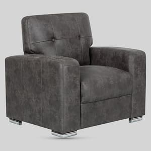 Hobart Fabric 1 Seater Sofa In Dark Grey