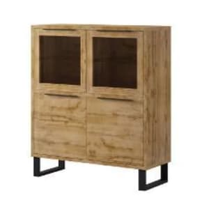 Hobart Wooden Display Cabinet With 2 Doors In Wotan Oak
