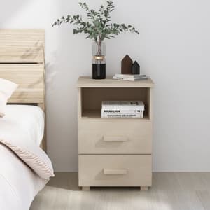 Hull Wooden Bedside Cabinet With 2 Drawers 1 Shelf In Brown