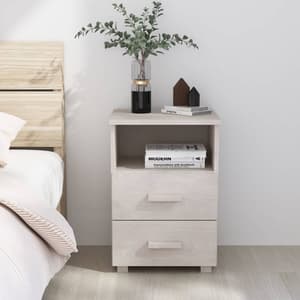 Hull Wooden Bedside Cabinet With 2 Drawers 1 Shelf In White