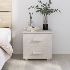 Hull Wooden Bedside Cabinet With 2 Drawers In White