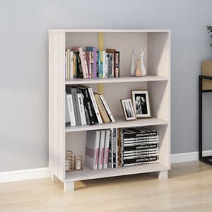 Hull Wooden Bookcase With 3 Shelves In White