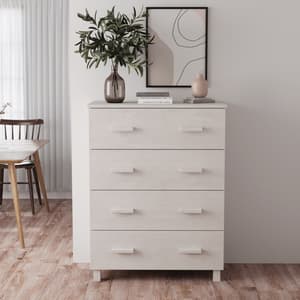 Hull Wooden Chest Of 4 Drawers In White