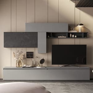 Idalis Wooden Entertainment Unit In Slate And Lead