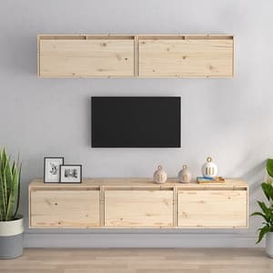 Idonia Solid Pinewood Entertainment Unit In Natural