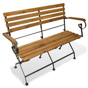 Ishya Wooden Folding Garden Seating Bench In Brown