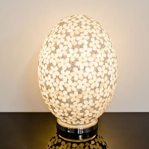 Izar Large Opaque Flower Design Mosaic Glass Egg Table Lamp