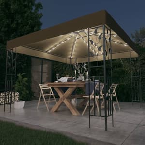 Jack 3m x 3m Gazebo In Taupe With LED Lights