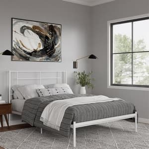 Jacksonville Metal Double Bed In White