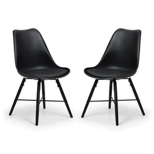 Kaili Dining Chair With Black Seat And Black Legs In Pair