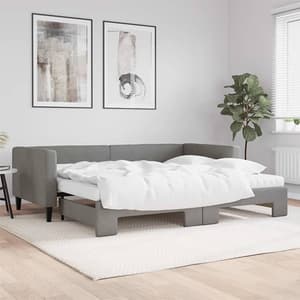 Kavala Fabric Daybed With Guest Bed And Mattress In Dark Grey