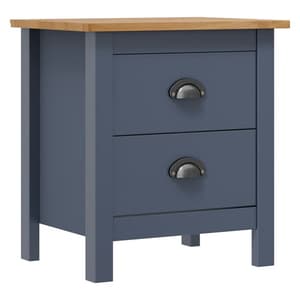 Kendal Wooden Bedside Cabinet With 2 Drawers In Grey And Brown