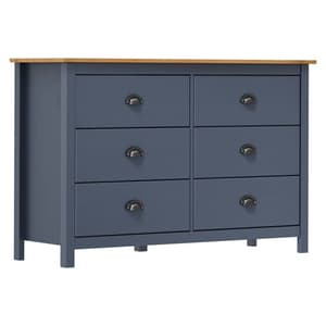 Kendal Wooden Chest Of 6 Drawers In Grey And Brown