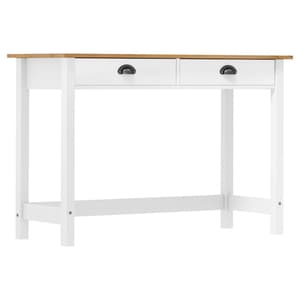 Kendal Wooden Console Table With 2 Drawers In White And Natural