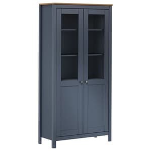 Kendal Wooden Display Cabinet In Grey And Brown