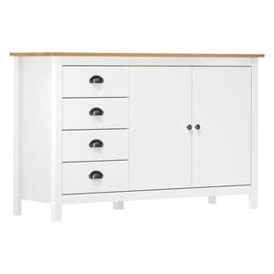 Kendal Wooden Sideboard With 4 Drawers In White And Brown