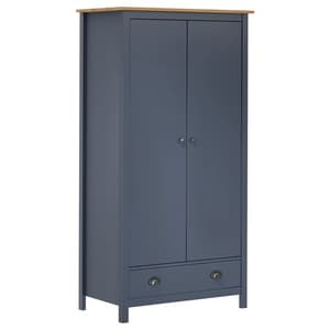 Kendal Wooden Wardrobe With 2 Doors In Grey And Brown