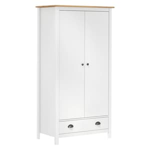 Kendal Wooden Wardrobe With 2 Doors In White And Brown