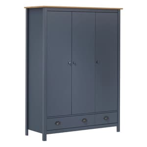 Kendal Wooden Wardrobe With 3 Doors In Grey And Brown