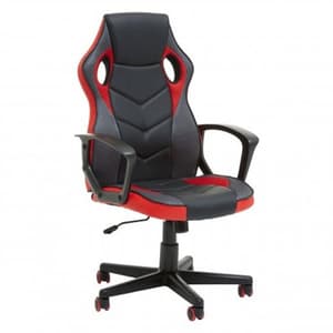 Katy Racer Faux Leather Gaming Chair In Black And Red