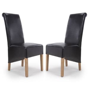 Kyoto Black Bonded Leather Dining Chair In A Pair