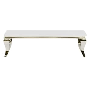Laval White Glass Top Coffee Table With Polished Legs