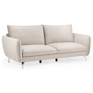 Lazard Plush Velvet 3 Seater Sofa In Beige